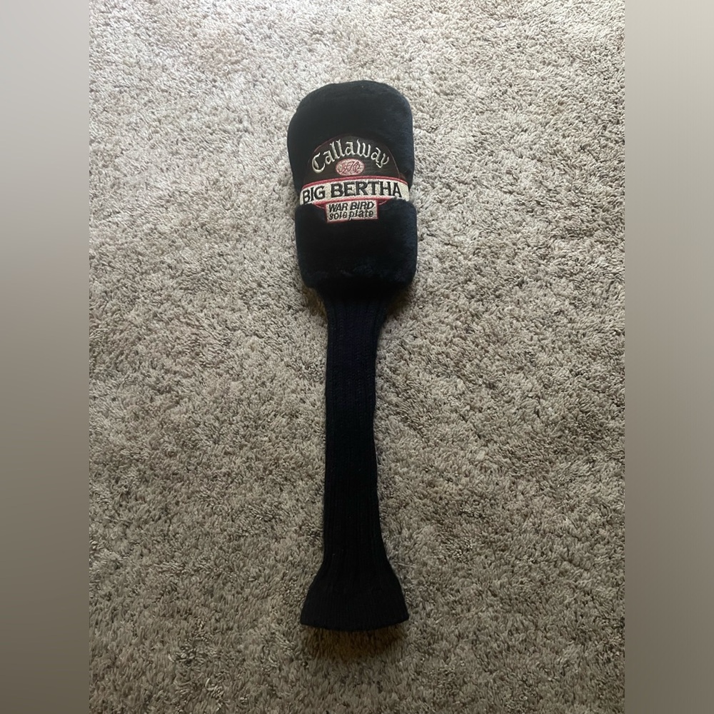 CALLAWAY GOLF CLUB Navy Blue HEAD COVER SOCK BIG BERTHA Sole Plate #1 WAR BIRD